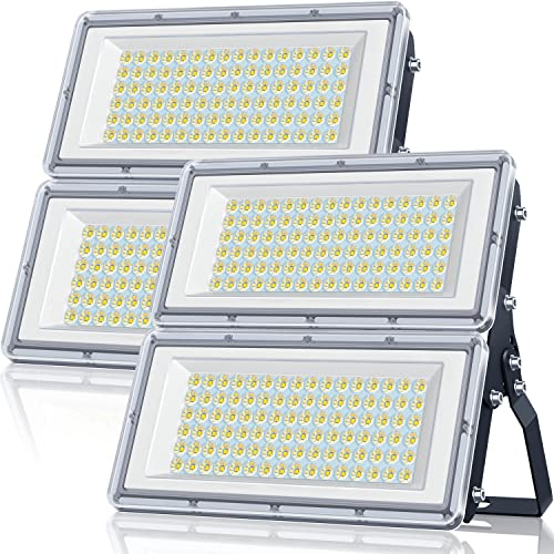 YIQIBRO Projecteur LED Extérieur 200W 2 Pièce, 20000LM 6500K 2 en 1 Spot Extérieur IP67 Étanche, 85-265V Lampe LED avec Transformateur,Eclairage de Sécurité pour Jardin Terrasse Garage Usine Stade