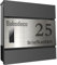 bobodeco moderner Briefkasten in Anthrazit RAL 7016, Postkasten mit Namensschild, Wandbriefkasten mit Zeitungsfach - Personalisiert Laser Gravur Briefkästen Stahl, Postbox, Anthrazitgrau + Silber