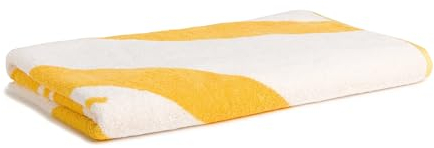 Möve Beach Blume Strandtuch 80 x 200 cm aus 100% Baumwolle, Snow/Gold