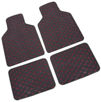 KLFDT Car Floor Mats für Audi S3 (8V) Convertible 2013-2020,Waterproof Wearing Non-Slip Car Floor Pad,Car Interior Protect Accessories,A/BlackRed