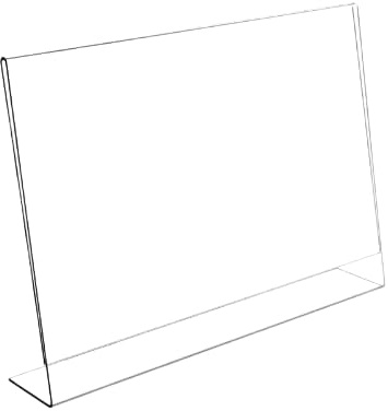 Slant Back Acrylic Sign Holder A4, Landscape Frame for Signs, Brochures, Flyers, Menus, Posters - Clear Plastic Display Stand for Home, Office, Store - Multipacks Available (1)