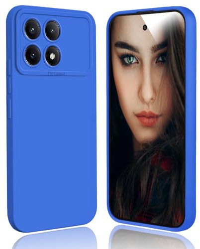 DESSEN Cover per Xiaomi Poco X6 Pro 5G - Silicone Custodia Antiurto Protezione Fotocamera Case Sottile e Morbida TPU Bumper Antishock Anti-Impronte, Blu Scuro