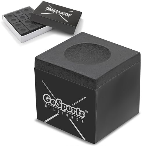 GoSports Premium Pool Cue Chalk Cube 12 Pack - Black Billiards Pool Stick Chalk