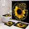 Badezimmerteppich Geometrische Sonnenblume Bad Teppiche Set 3 Teilig,rutschfeste Badematte (45x75cm)+U-Typ Wasseraufnahme Bath Mat +Schnelltrocknend Toilet Fußmatte