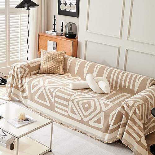 ZCXRYFL Universal Sofa üBerwüRfe 1 2 3 4-Sitzer Sofabezug L Form Eckcouch Sofa Abdeckung Weicher Chenille Bauernhausstil Sofa üBerwurfdecke FüR Katzen Hunde Rebellische(180X300cm,Khaki)