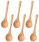 6 cucharas de miel de madera, pequeñas cucharas de madera para mezclar y servir para condimentos, condimentos, café, té y azúcar