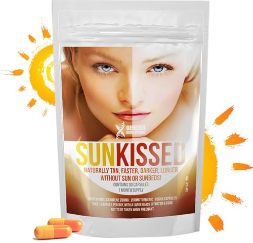 Tanning Pills Supplement x 30 Capsules, Sunless & Safe Tan Melanin Accelerator Tablets, Tanning Tablets for Healthy Natural Tan - Made In Uk