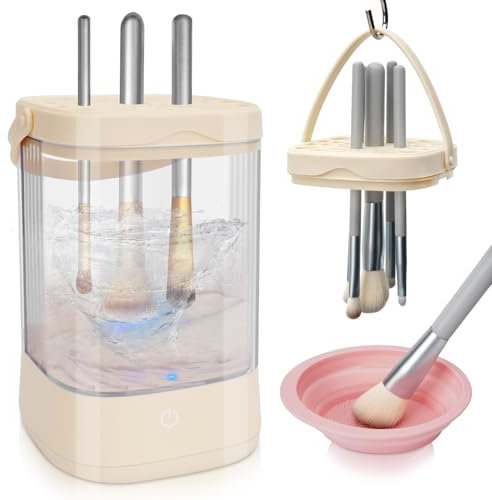 Suprbee Pinselreiniger Make up Elektrisch, Make Up Pinsel Reiniger, USB Pinsel Reinigungsgerät Mit Reinigungsschale, Makeup Brush Cleaner, Automatic Makeup Cleaner für Make-up-Pinsel Aller Größen