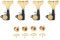 Accordeurs de basse scellés pour gaucher 4 cordes 18:1 pour gaucher - Clés d'accordage de basse - Compatible avec les basses acoustiques/électriques de style Ibanez/Yamaha - Noir avec or 4 L