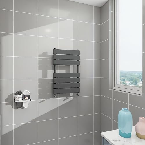 Morden Bathroom Flat Panel Heated Towel Rail Radiator,Wall Mounted Central Heating Ladder Rad 650X400mm Anthracite