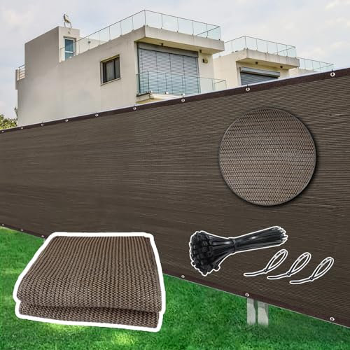 Dellna Brise-vue pour jardin, terrasse, piscine - 1 x 5 m - En polyéthylène haute densité - Avec œillets renforcés - Protection UV - Avec attaches de câble - Résistant à la déchirure