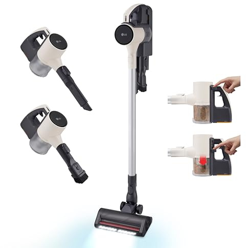 LG Cordzero Q3 Cordless Stick Vacuum Cleaner with Auto Multi-Surface Detect Dual Floor Max Lite Nozzle, Beige Color