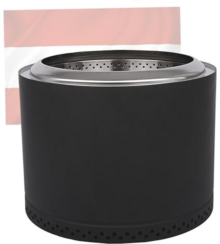 grillshop.at Feuerschale Camping Schwarz - Edelstahl Feuerschale mit Grillrost (separat erhältlich) - Feuerschalen für den Garten Flame Engine - Feuerkorb Modell Tiger Black 50cm