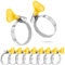 Poppstar 10x Schlauchschellen mit Flügelmutter Edelstahl, Spannbereich 25-40 mm, W2-Qualität, gelb