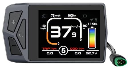 Varstrom EKD01 Anzeige für BAFANG Mittelmotor - Ebike Display für BBS02B, BBS-HD, BBS01B Elektrofahrräder Mid Motor, für E-Bike Umrüst-Set CAN Protokoll 5-Polige Steckverbinder