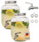 Intirilife Getränkespender -Set von 2 Stück- je 4 Liter aus Glas mit Zapfhahn aus Edelstahl - 14 x 24 cm - Wasser Saft Spender Limonadenspender Glasbehälter für Getränke, Doppelgetränkespender