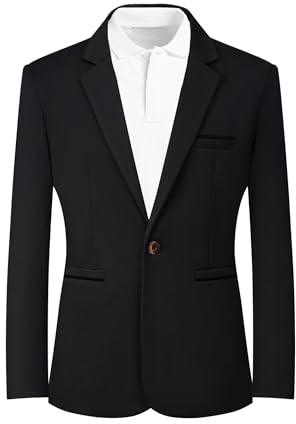 MYMRIN Jacke Herren Herbst Frühling Flammenförmiger Farbe Sakko Herren Sportlich Modern Stretch Blazer Männer Slim Fit Freizeit Jackett Business Anzugjacke(Schwarz,3XL)