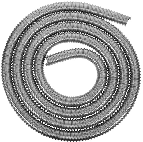 ROMISBABA Manchon De Câble Fileté en Acier Inoxydable 304 20mm 3 Mètres, Protecteur De Câble Métallique Flexible pour Usage Industriel Et Domestique, Tuyau De Protection Solide Gris Acier