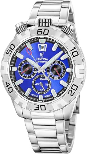 Festina Herrenuhr Bullhead Blau mit Stahlband F20743/3