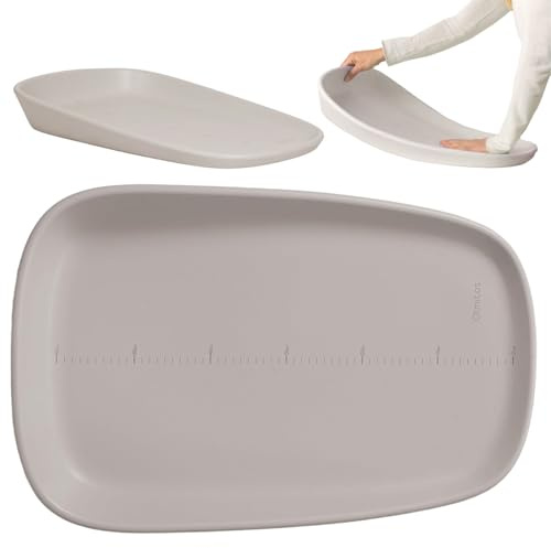 Olmitos - Cambiador de Bebé Antideslizante EVA – Superficie Impermeable, Lateral Elevado, Medidor de Crecimiento, Higiénico y Fácil de Limpiar – 69x44cm | Desde 0m hasta 12 meses (Taupe)