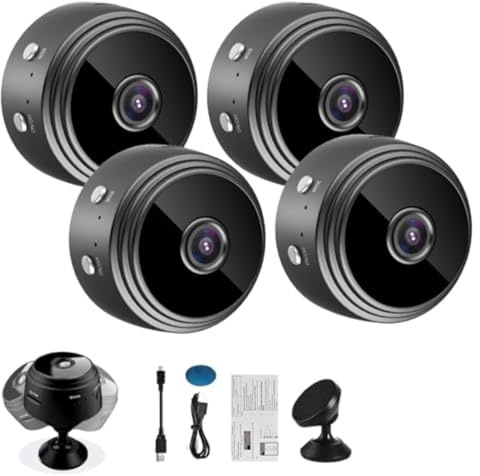 Mini Guard Cam, Miniguard Magnetic Mini Security Camera (4pcs) | 1080p HD Secret Scope Mini Hidden Camera with Audio Indoor/Outdoor Wireless