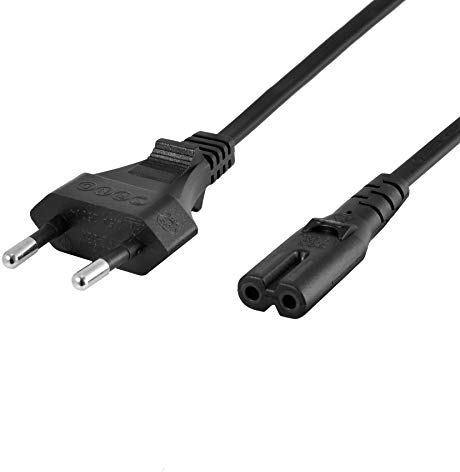 LEICKE Euro-Netzkabel 2-polig 1,2m, gerade, nach Figure 8 Stromkabel Power Cable für TV, PS3, PS4, PC Monitore, Computer, Drucker | Stromkabel schwarz