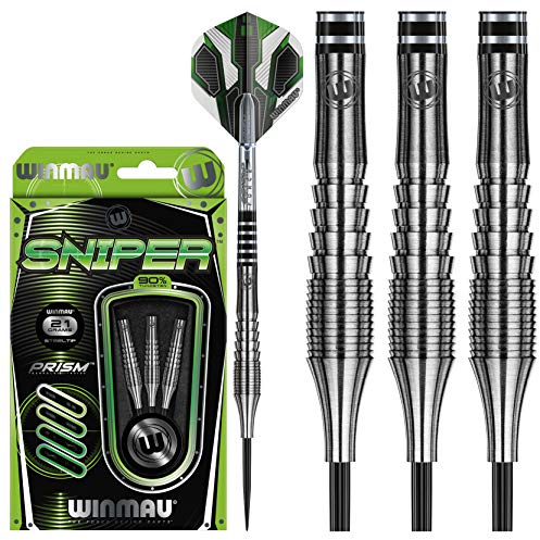 WINMAU Sniper 21g Profi Wolfram Steeltip Dartpfeile Set mit Flights und Schäfte