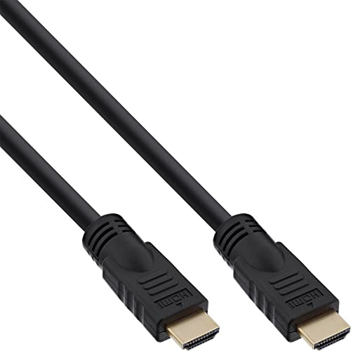 InLine 17505P HDMI Kabel, HDMI-High Speed mit Ethernet, Premium, 4K2K, Stecker / Stecker, schwarz / gold, 5m
