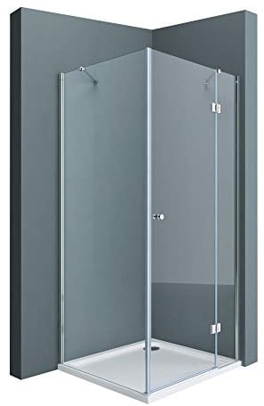 doporro Eck-Duschkabine Eckdusche Rav05K 75x100x190cm Duschabtrennung ESG-Sicherheitsglas Klarglas inkl. Easy-Clean-Beschichtung