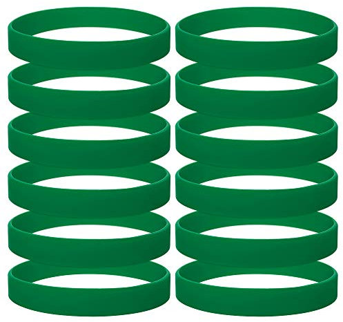 GOGO 12 Stück Silikonarmband Silikon Jelly Armbänder für Erwachsene, Gummi Armreifen, Partyzubehör- Waldgrün
