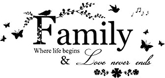 MECO DIY Home Family Buchstabe Zitat Abnehmbare Vinyl Aufkleber Art Mural Home Decor Wand Aufkleber