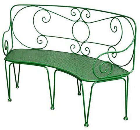 Casa Padrino Schmiedeeisen Gartenbank 1,4 x 0,48 x H. 0,9m - Vintage Nostalgie, Farbe:Vintage weiß