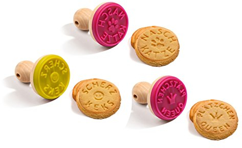 Ars Edition Keksstempel 6 x 6 cm Gebäck Dekoration verschiedene Sorten plus Rezept (3 Stück, Für Naschkatzen Set)