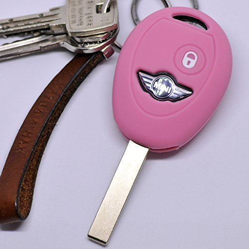 Soft Case Schutz Hülle Auto Schlüssel für Mini Cooper Cabrio Coupe Clubman/Farbe Pink