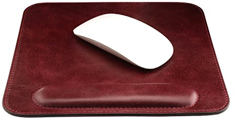 Londo Tapis de Souris en Cuir Véritable avec Repose Poignet - Ergonomique Confort Tapis de Souris