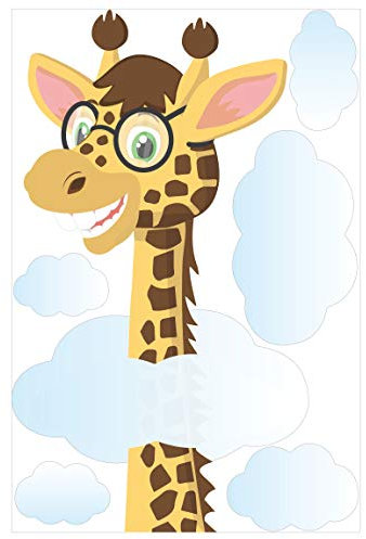 Bilderwelten Fenstersticker Fensterfolie Lustige Giraffe Fensterbilder 60 x 40cm