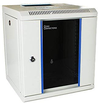 10 Wandgehäuse, 6HE, lichtgrau (RAL7035), 312 x 300mm, fertig montiert