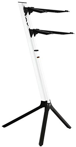 STAY - Slim 2 Tier Keyboard Stand with Curved Top Tier Arms - White