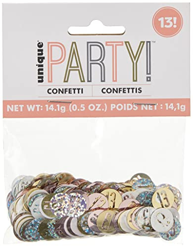 13Birthday Confetti Cutouts - 5 oz. | Glittery Rosegold| 1 pack
