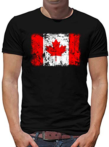 TShirt-People Kanada Vintage Flagge Fahne T-Shirt Herren XXXL Schwarz