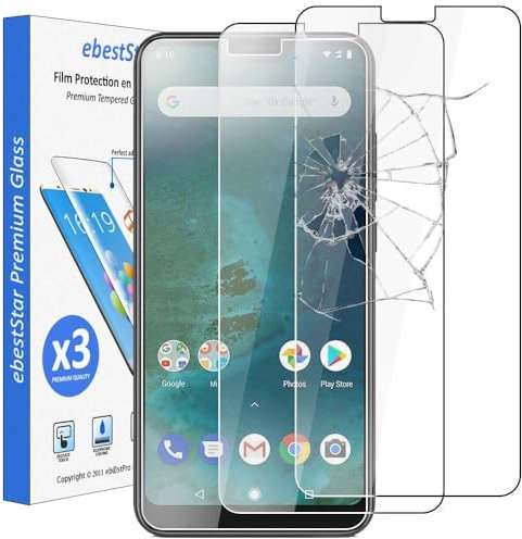 ebestStar - [Lote x3 Cristal Templado Compatible con Xiaomi Mi A2 Lite Protector de Pantalla, Película Vidrio Protectora Ultrafina, Dureza 9H, Sin-Burbujas [Phone: 149.3 x 71.7 x 8.8mm, 5.84'']