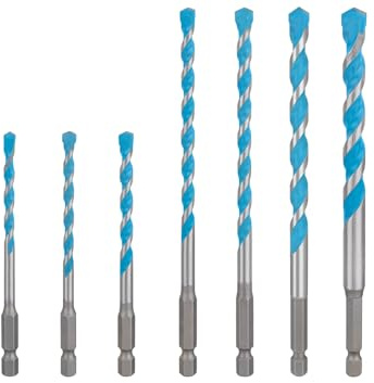 Bosch 7x EXPERT HEX-9 Multi-Const. Drill Bit Set, 5x100/5,5x100/6x100/6x150 | für Beton, Weiche Fliesen, Ø 5-10,00 mm, Professional Zubehör Schlagbohrer, Schrauber, Bohrmaschine