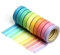 VOSAREA 10 Rollen Washi Tape Set, Regenbogen Masking Tape Dekoratives Washitape Klebeband Bunt Farbiges Kreppklebeband für Scrapbooking Journals Kunstproject, 5m x 7,5mm/Rollen