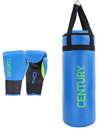 Original Century Boxsack Set mit Boxhandschuhe für Kinder & Jugendliche in Blau