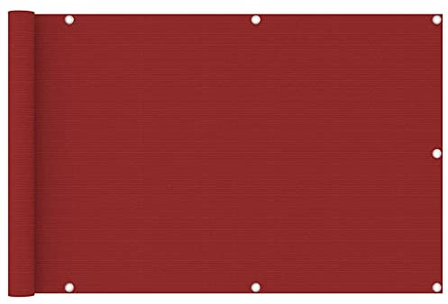 vidaXL Ecran de Balcon Brise-Vue Brise-Vent Store de Jardin Store d'Extérieur Ecran de Protection Ecran d'Intimité Rouge 90x400 cm PEHD