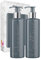Print Maniacs Grey Mrs Hinch Inspired Personalised 500ml Pump Bottles Bathroom Lotion Kitchen Set Shampoo Conditioner Body Wash F2 (Grey, Shampoo + Conditioner Set)