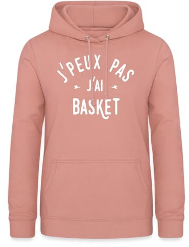 Spreadshirt Je Peux Pas J'Ai Basket Humour Basket-Ball Sweat À Capuche Femme, M, Rose poudré