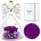 Sunia Rosa Eterna Regalo Donna, Rosa Stabilizzata Vera in Angel Cupola Regalo Mamma, Angelo Figurine di Vetro Regalo Nonna, Regalo Donna Compleanno, Regali Natale San Valentino Festa della Mamma
