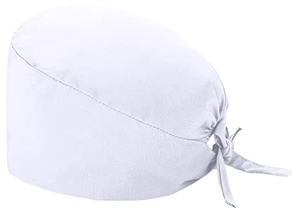 OP Haube Baumwolle Chirurgische Hut Verstellbar Kochmütze Kopfhauben Peeling Kappe für Arzt Krankenschwester Zahnarzt Chemo Bandana Damen Herren Kopfbedeckung (Weiß)