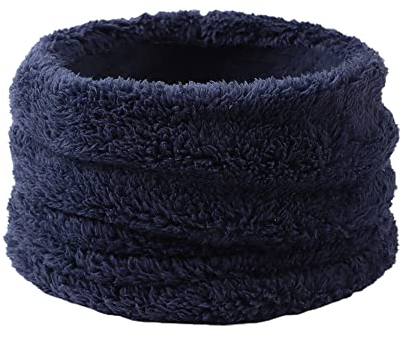 Pesaat Hiver Tube Écharpe Fille Chaud Cercle Cache-cou Enfant Tour de Cou Pour Garçon (Marin)